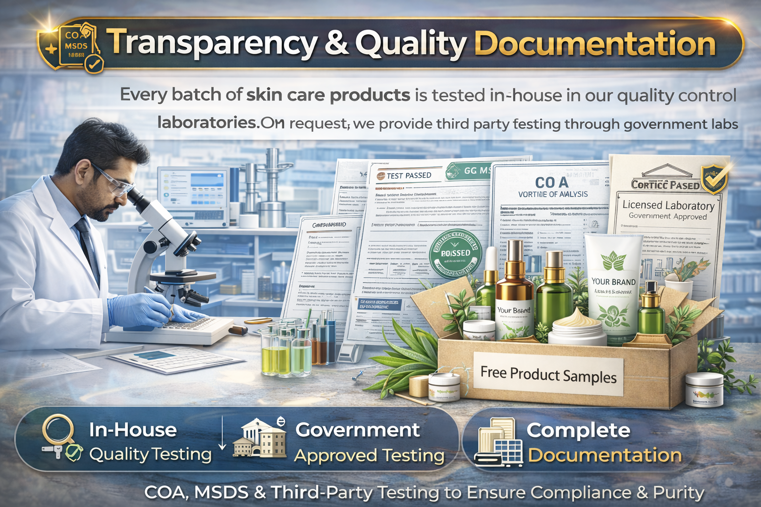 Skincare quality and transparency process